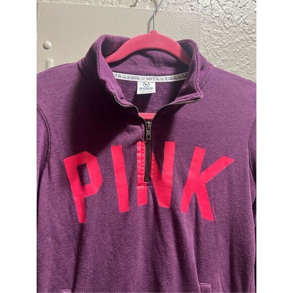 PINK By Victoria’s Secret 1/4 Zip Pull Over Sweatshirt Woman’s Size XS - Picture 4 of 12